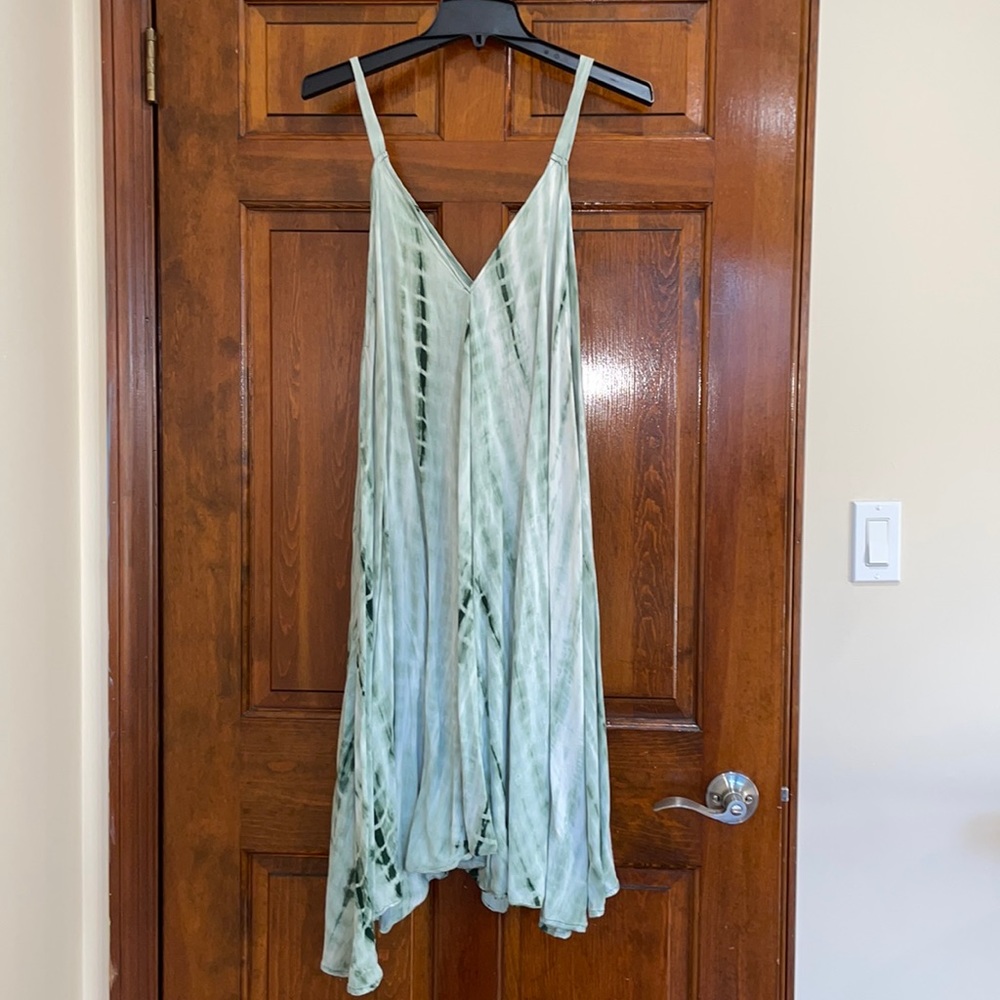 Green tank top wide leg romper